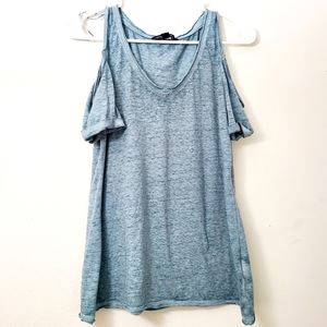Rock & Republic Blue Cold Shoulder Tunic Top XS